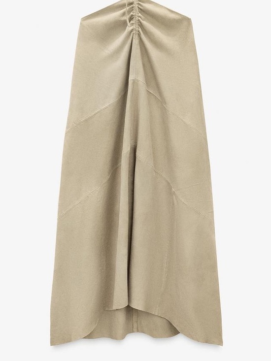 Zara Dresses & Skirts - NWT ZARA 100% Goat Leather Suede Long Skirt Western Boho Sz M Limited Edition